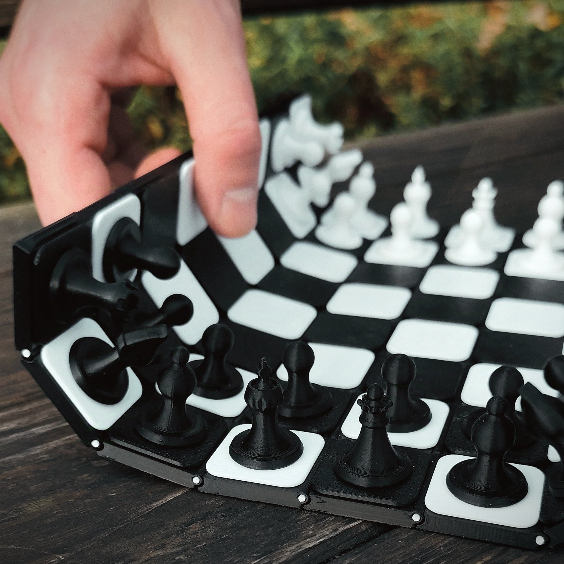 Rolling-up the chess board