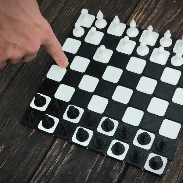 Roll-up chess set 3D printed version in black